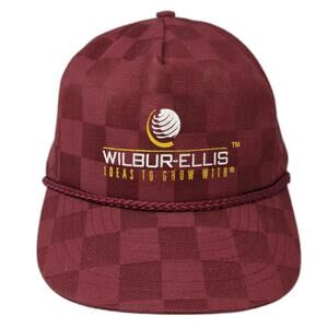 Nissin Wilbur-Ellis Trucker Red Hat One Size Rope Strapback Checkerboard Logo